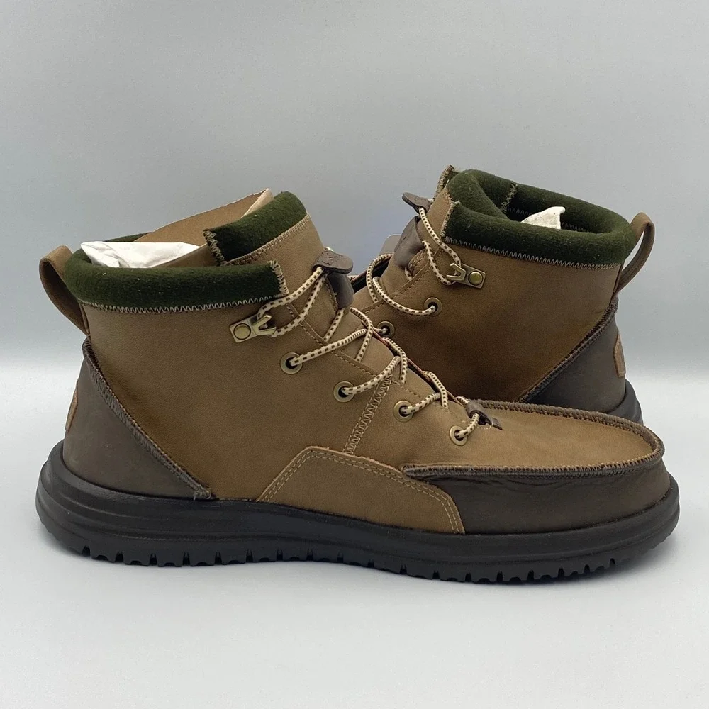 Hey Dude Bradley Classic Tumbled Nut Brown Chukka Boots Men's Size 12 44327-2AH